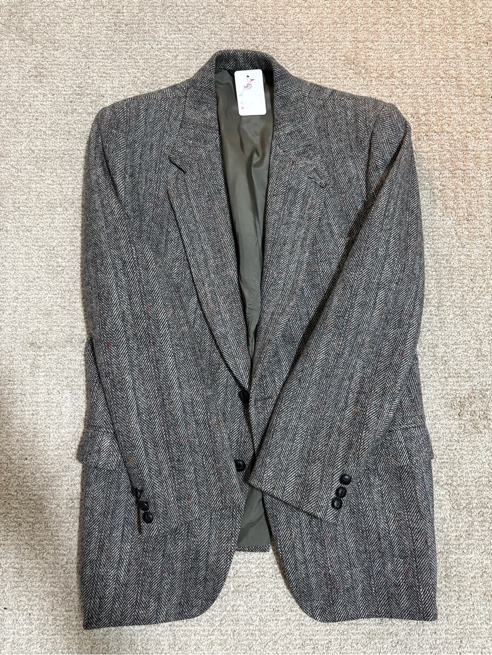 Vintage Moores 100% Pure Virgin Wool Donegal Tweed Blazer - Size 42